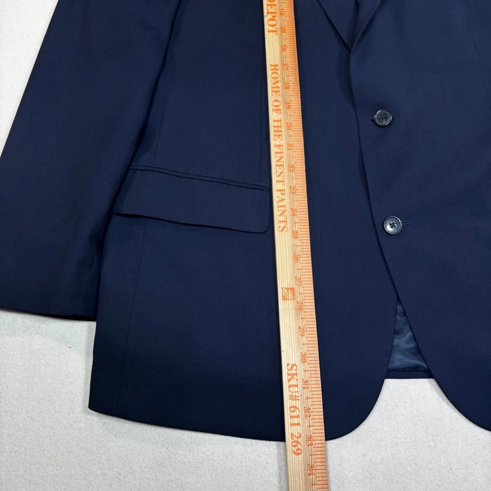Alfani Navy Blue Regular Fit Suit Jacket Mens 46R Polyester Rayon Blend
